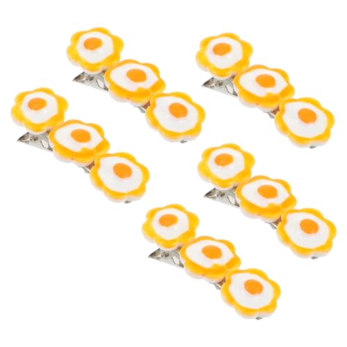 LRXIYODE 5 Stück Teiliges Haarspangen Cartoon Spiegelei Design Süßer Haarschmuck für Geburtstag Party Alltag Kleinkinder Mädchen Frisur Zubehör von LRXIYODE