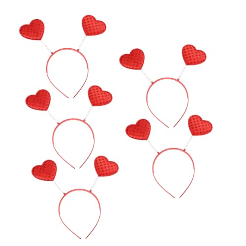 LRXIYODE 5 Stück Teiliges Herz Haarreifen aus Hochwertigem Metall Farbbeständig und Leicht Modische Haarschmuck Damen für Weihnachten Neujahr Valentinstag Partys und Besondere Anlässe von LRXIYODE