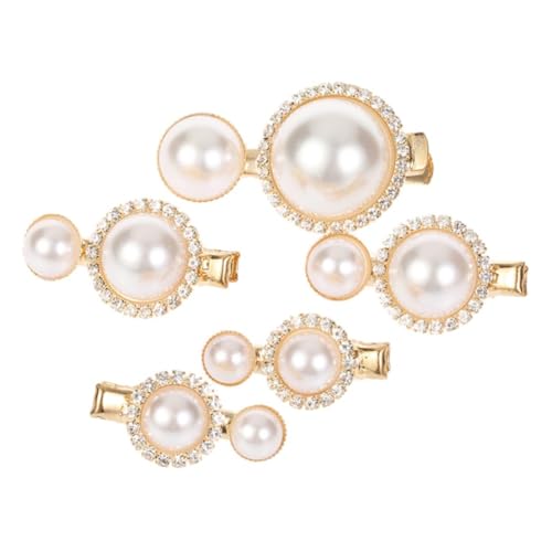 LRXIYODE 5 Stück Teiliges Kleine Perlen haarspangen Champagnergold Vintage Haarschmuck für Frauen Braut Blumenmädchen Hochzeit Festliche Haarklammern von LRXIYODE