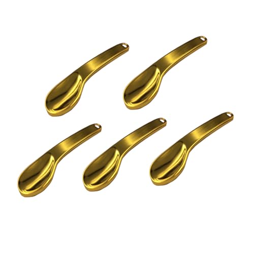 LRXIYODE 5 Stück Teiliges Kosmetikspatel aus Zinklegierung Gesichtscreme und Augencreme Löffel Langlebiger Beauty Scoop für Präzises Auftragen Hygienisch für Make Up und Hautpflege von LRXIYODE