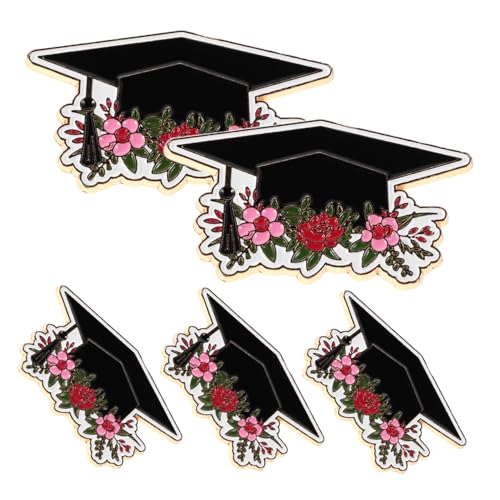 LRXIYODE 5 Stück Teiliges Metall Abzeichen Graduation Cap Broschen Stilvolle Langlebige Anstecknadeln für Abschlussfeier Partydekoration und Vielseitige Modeaccessoires von LRXIYODE