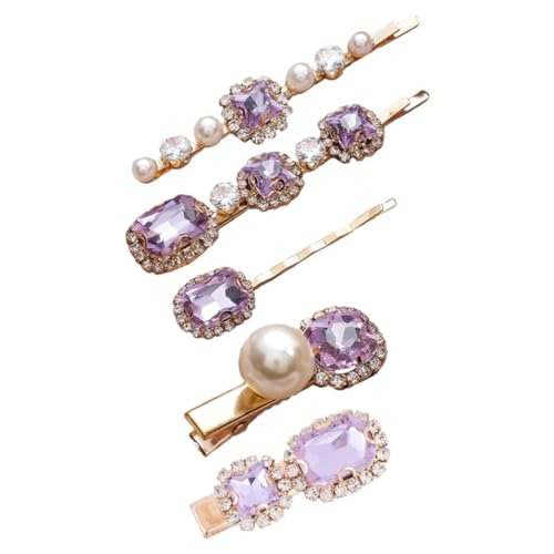 LRXIYODE 5 Stück Teiliges Modische Haarspangen mit Strass und Perlen Legierte Vintage Haarklammern für Damen Elegante Haarschmuck Clips zur Effektiven Haarfixierung und Stilvollen von LRXIYODE