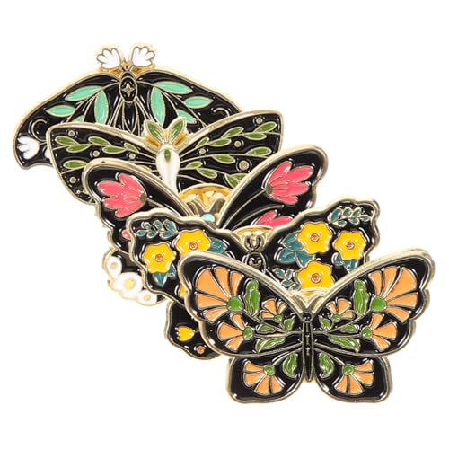 LRXIYODE 5 Stück Teiliges Schmetterling Broschen aus Robustem Metall Retro Stil als Anstecknadel für Kleidung Schals und Rucksäcke Eleganter Modeschmuck für Damen bei Feiern und Alltag von LRXIYODE