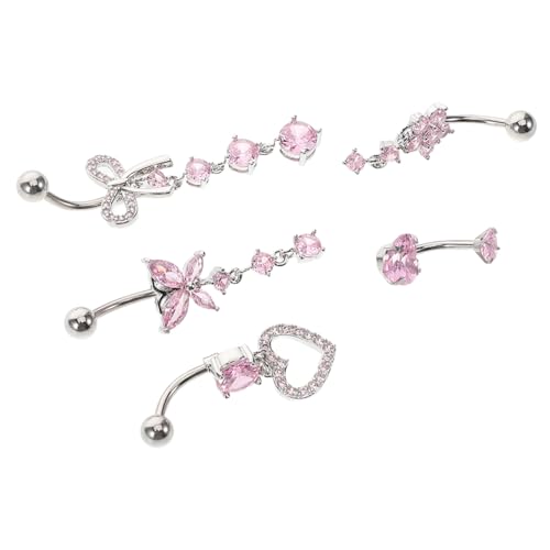 LRXIYODE 5 Stück Teiliges Set Bauchnabelpiercing Schmuck mit Funkelnden Zirkonia für Damen Nabelringe für Körperpiercings für Täglichen Gebrauch LRXIYODE 5 Stück Teiliges Set Bauchnabelpiercing Schmuck mit Funkelnden Zirkonia für Damen Nabelringe für Körperpiercings für Täglichen Gebrauch von LRXIYODE