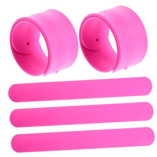 LRXIYODE 5 Stück Teiliges Silikon Schnapparmband Farbiges Leichtes Party Armband für Robustes und Sicheres Wristband als Mitgebsel für Festivals und Geburtstagsfeiern von LRXIYODE