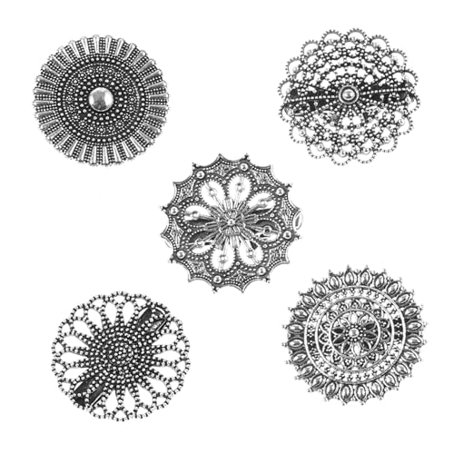 LRXIYODE 5 Stück Vintage Broschen Clips für Damen Kleidungsclips für Schals Pullover und Cardigans zur Sicheren Befestigung von Kragen und Dekoration von LRXIYODE