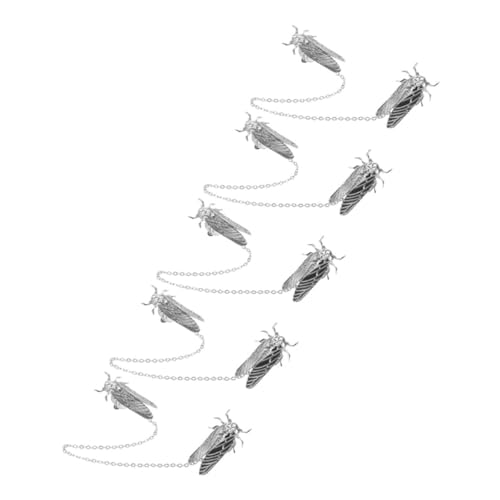LRXIYODE 5 Stück Vintage Insekten Brosche Metall Silberfarbene Zikaden Anstecknadeln mit Quaste für Männer und Frauen als Tier Schmuck für Hemd und Jacke von LRXIYODE