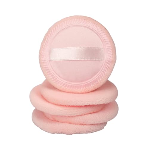 LRXIYODE 5 Stück Weiche Baumwoll Puderquasten für Lose Puder und Foundation Runde Kosmetik Puff Hautfreundlich Sanfte und Gleichmäßige Make Up Anwendung für Damen und Mädchen Orange von LRXIYODE