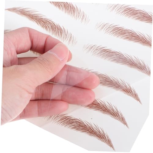 LRXIYODE 6 Blätter Wasserfeste Augenbrauen Transfer Sticker mit Starker Fixierung für Natürliches Make up Einfach Anzuwenden für Langanhaltende Realistische Brauen in Braun Selbstklebend von LRXIYODE