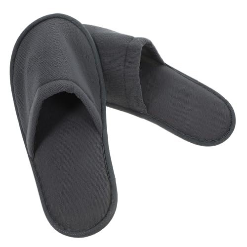 LRXIYODE 6 Paare Einweg Gästehausschuhe aus Weichem Dickem Material in Dunkelgrau Atmungsaktive Praktische Hotel Reise Slipper für Damen und Herren Hygienisch und Bequem für Salon und von LRXIYODE