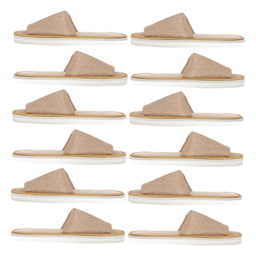 LRXIYODE 6 Paare Einweg Reisehausschuhe Rutschfest Leicht Tragbar Universalgröße Damen Herren Hotelpantoffeln für Spa Pediküre und Zuhause von LRXIYODE