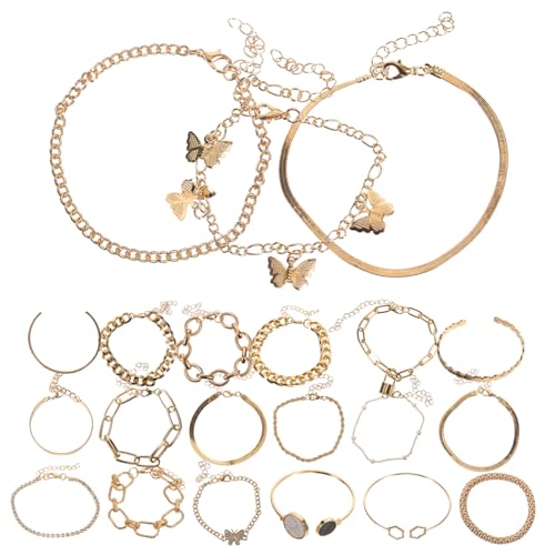 LRXIYODE 6 Sätze Frauen Fußkettchen Schmuck Set Boho Ankle Bracelets für Damen Vintage Fußschmuck Leicht und Tragbar für Mode Outfits für Freundin und Familie von LRXIYODE