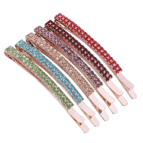 LRXIYODE 6 Stück Damen Haarschmuck Haarspangen mit Funkelnden Strasssteinen Doppelte Reihen Haarklammern für Braut Party Hochzeit und Festliche Frisuren Modische Haarornamente für Frauen von LRXIYODE