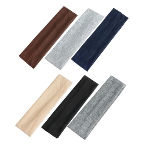 LRXIYODE 6 Stück Damen Stirnbänder aus Weichem Baumwollstoff Breit Elastisch und Rutschfest Dünne Sport Haarbänder für Yoga Laufen Fitness Alltag Hautfreundlich und Bequem von LRXIYODE