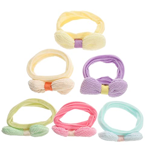 LRXIYODE 6 Stück Haargummis Für Mädchen Elastische Pferdeschwanzhalter Mit Schleifen Für Kleinkinder Dünnes Haar Haaraccessoires Für Geburtstagsfeiern Und Schulaktivitäten von LRXIYODE