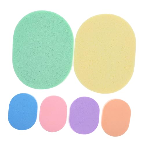 LRXIYODE 6 Stück Gesichtsreinigungsschwämme Sanfte Wiederverwendbare Make Up Entferner Pads in Farben Leicht und Kompakt für Schonende Hautreinigung und Peeling für Unterwegs und Zuhause von LRXIYODE