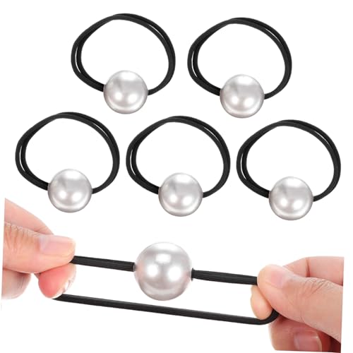 LRXIYODE 6 Stück Haargummi mit Großen Perlen Elastische Dehnbare Haarschleifen Schonend für Haarschäden Vielseitig für Pferdeschwanz Zöpfe und Dutt Modische Schmuck Accessoires für Damen von LRXIYODE