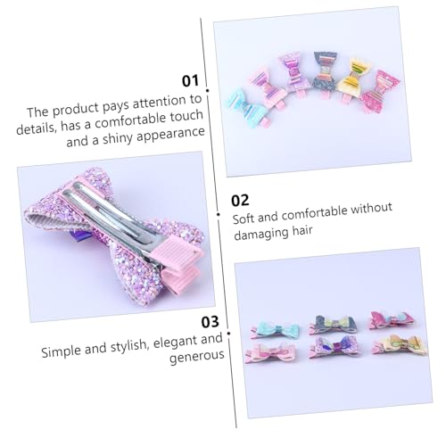 LRXIYODE 6 Stück Haarschleifen mit Pailletten Glitzer Haarspangen Kreative Schleifen Haarklammern Bunte Haarschmuck Clips für Mädchen Sichere und Komfortable Haaraccessoires von LRXIYODE