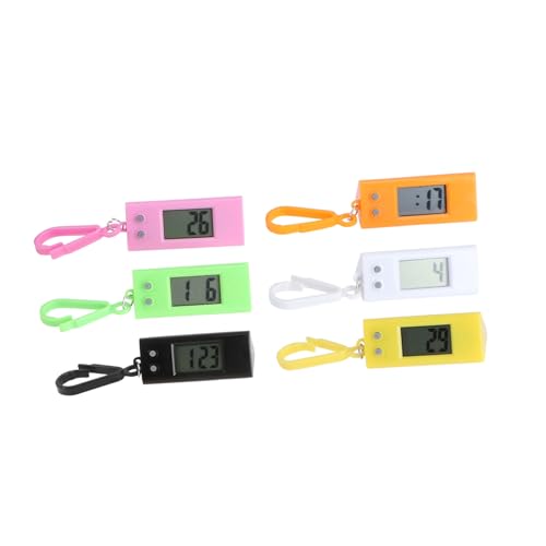 LRXIYODE 6 Stück Kleine Digitale Hängeuhren als Schlüsselanhänger für Schüler Tragbare Elektronische Taschenuhren mit Präzisem Quarzwerk Zufällige Farben für Schulranzen und von LRXIYODE