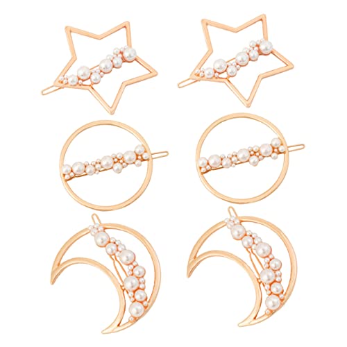 LRXIYODE 6 Stück Sternen Perlen Haarspangen für Damen und Mädchen Minimalistische Haarklammern für Verschiedene Anlässe Stylische Haaraccessoires Leuchtenden Farben von LRXIYODE