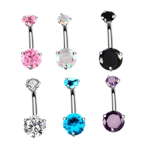 LRXIYODE 6 Stück Teiliges Bauchnabelpiercing mit Funkelnden Zirkonia für Damen Hautfreundlich Rostfrei für Partys und Besondere Anlässe LRXIYODE 6 Stück Teiliges Bauchnabelpiercing mit Funkelnden Zirkonia für Damen Hautfreundlich Rostfrei für Partys und Besondere Anlässe von LRXIYODE