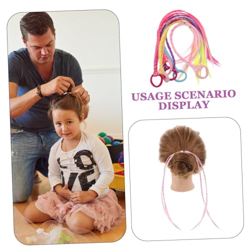 LRXIYODE 6 Stück Teiliges Bunte geflochtene haarverlängerungen für Mädchen mit Elastischem Band Synthetische Farbenfrohe Pferdeschwanz-extensions Einfach zu Befestigen für Party Festival von LRXIYODE