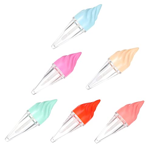 LRXIYODE 6 Stück Teiliges Eiscreme Förmiges DIY Lip Balm Tube Langlebige Lippenbalsam Behälter Kompakt und Leicht Lip Gloss Fläschchen für Selbstgemachte Kosmetik Tragbar für Reisegebrauch von LRXIYODE