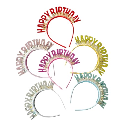 LRXIYODE 6 Stück Teiliges Geburtstags Haarband mit Glitzer Festliche Kopfbedeckung für Happy Birthday Aufdruck Bequeme und Rutschfeste Haarschmuck Accessoires für Feiern LRXIYODE 6 Stück Teiliges Geburtstags Haarband mit Glitzer Festliche Kopfbedeckung für Happy Birthday Aufdruck Bequeme und Rutschfeste Haarschmuck Accessoires für Feiern von LRXIYODE