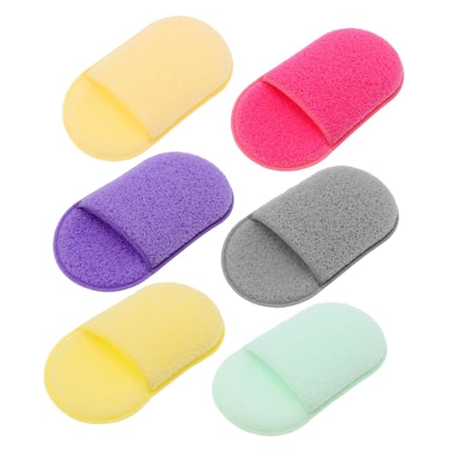 LRXIYODE 6 Stück Teiliges Gesichtsreinigungsschwämme Weich Sanft Porentiefes Peeling Make Up Entferner Wiederverwendbar Hautfreundlich für Tägliche Gesichtsreinigung und Abschminken von LRXIYODE