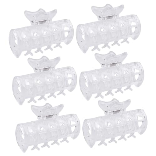 LRXIYODE 6 Stück Teiliges Hitzebeständige Hot Roller Klammern aus Transparentem Praktische Haarklammern zum Fixieren von Lockenwicklern Leichte und Langlebige Friseur Clips für Damen und von LRXIYODE