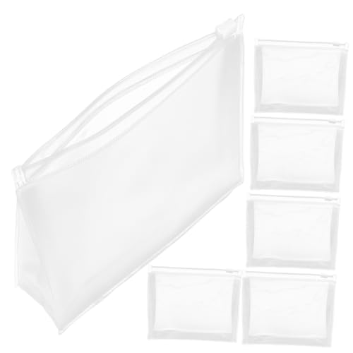 LRXIYODE 6 Stück Teiliges Kosmetiktaschen Transparent PVC Wiederverwendbare Leichte Reise Organizer Multifunktional Tragbar Robust für Make Up und Toilettenartikel Unterwegs von LRXIYODE