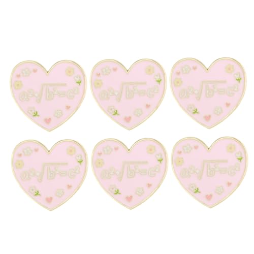 LRXIYODE 6 Stück Teiliges Love Heart Broschen aus Legierung Modische Herz-anstecknadeln mit Englischen Buchstaben Vielseitig für Pullover Mäntel Taschen für Hochzeit Party und Alltag von LRXIYODE