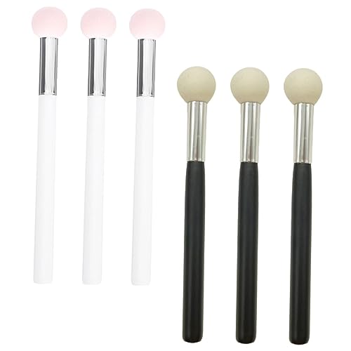 LRXIYODE 6 Stück Teiliges Make Up Schwämmchen mit Weichem Schwammkopf Concealer Pinsel Runde Kosmetik Schwämme für Natürliches Präzises Make Up Praktische Schminkwerkzeuge für Frauen von LRXIYODE
