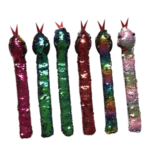 LRXIYODE 6 Stück Teiliges Pailletten Schnapparmband für Farbwechselndes Armband mit Glatten Kanten Sicher und Langlebig für Partys und Kindergeburtstage Einfache Handhabung Zufällige Farbe von LRXIYODE