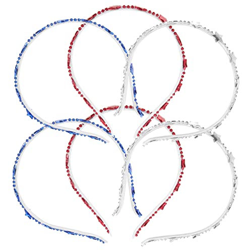 LRXIYODE 6 Stück Teiliges Patriotic Hair Hoops mit Roten Weißen und Blauen Stern Stirnbändern Leicht Rutschfest für Unabhängigkeitstag Party und Festliche Kostümfeiern von LRXIYODE