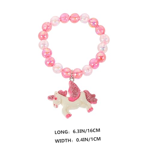 LRXIYODE 6 Stück Teiliges Perlenarmband mit Bunten Perlen DIY Schmuck für Mädchen Süße Finger und Handgelenkringe Unicorn Design für Junge Mädchen und Teenager von LRXIYODE
