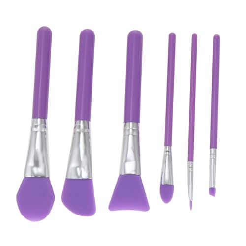 LRXIYODE 6 Stück Teiliges Silikon Make Up Pinsel Umweltfreundlich Hautfreundlich Leicht zu Reinigen für Flüssige und Cremige Kosmetikprodukte Langlebiger Griff für Professionelle Beauty von LRXIYODE