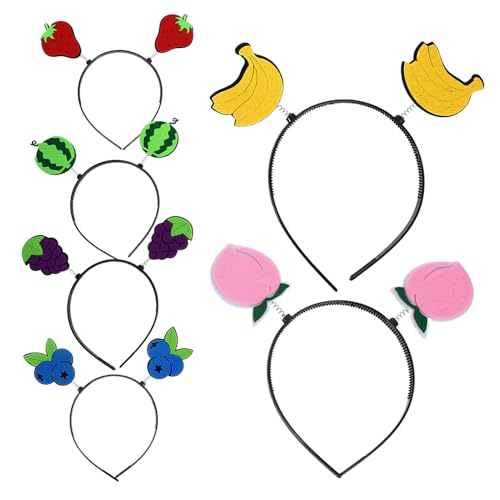 LRXIYODE 6 Stück Teiliges Wassermelonen Haarreif für Partys Lustige und Niedliche Haaraccessoires mit Erdbeer Banane Trauben Blaubeer und Design für Erwachsene Bequem und Auffällig von LRXIYODE