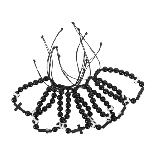 LRXIYODE 6 Stück Verstellbare Fußball Armbänder mit Geflochtenem Cross Design Sportliche Schmuckstücke für Männer und Frauen für Geburtstage und Fußballfans von LRXIYODE