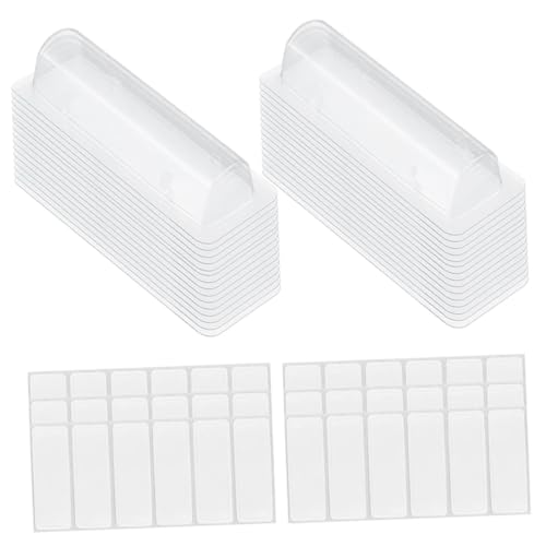 LRXIYODE 60 Stück Teiliges Transparente Plastik Dome Lippenbalsam Aufbewahrungsboxen mit Doppelklebestreifen Leichte Stabile Geld Kartenhalter für Kosmetik und Bastelbedarf für Reisen und von LRXIYODE