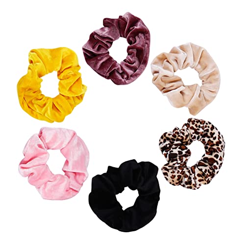 LRXIYODE 6stücke Oversize Stoff Haargummis Scrunchies Für Damen Mädchen Haarband Mit Elastischer Bindeband Für Pferdeschwanz Und Handgelenk von LRXIYODE