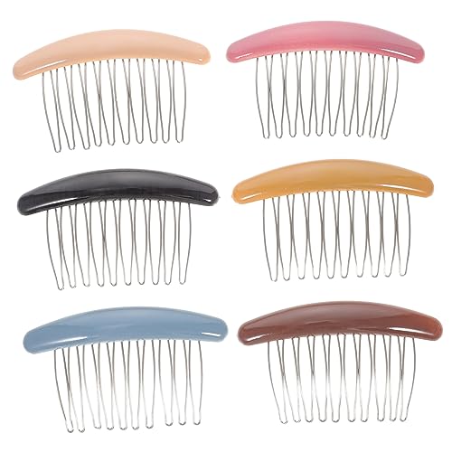 LRXIYODE 6stücke Seitenkämme Aus Antirutsch Haarkämme Für Haarstyling Starke Haltewirkung Dekorative Haarkämme in Schwarz Kaffee Und Gelb Für Frauen Und Mädchen von LRXIYODE