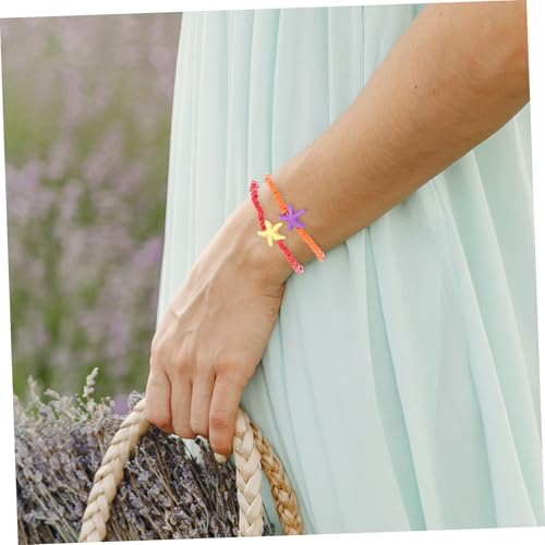 LRXIYODE 7 Stck Teiliges Boho Armband Damen Handgefertigte Bunte Perlenarmbänder mit Muschel Leichtes Strand schmuck Bequeme Modische Accessoires für Frauen und Mädchen von LRXIYODE