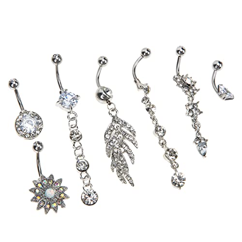 LRXIYODE 7 Stück Teiliges Set Bauchnabelringe mit Stilvolles Körperpiercing Schmuck für Frauen für Tanz Festivals und Partys LRXIYODE 7 Stück Teiliges Set Bauchnabelringe mit Stilvolles Körperpiercing Schmuck für Frauen für Tanz Festivals und Partys von LRXIYODE