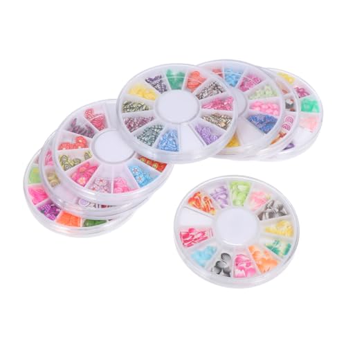 LRXIYODE 8 Boxen Polymer Clay Nail Art Patches mit Süßem Fruchtmuster Fächer DIY Dekorative Fruchtscheiben für Nagelkunst Haltbar für Weihnachtsdekoration von LRXIYODE