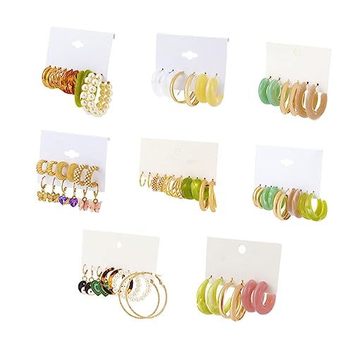 LRXIYODE 8 Sätze Kreisohrringe Set mit Modischen Perlenohrringen für Damen Vielseitige Ear Hoops für und Stil Leicht und Angenehm zu Tragen von LRXIYODE