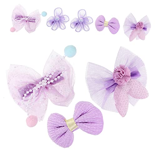 LRXIYODE 8stücke Haarspangen Mit Hasenohren-schleife Und Blumen Für Junge Mädchen Perlenschleifen-haarspange Haarschleifen Für Kleinkinder Und Mädchen von LRXIYODE