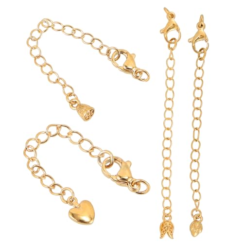 LRXIYODE 8 Stück Teiliges Kettenverlängerungsset Robuste Halsketten Armbandverlängerungen Langlebige Schmuckverlängerungsketten Einfach zu Befestigen Vielseitig für DIY Schmuck Zubehör von LRXIYODE
