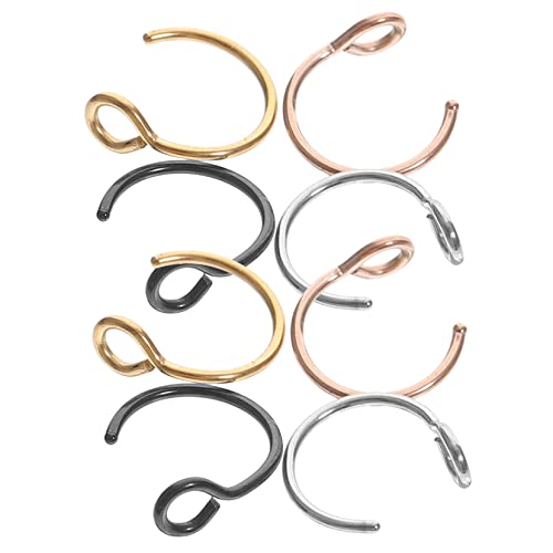 LRXIYODE 8 Stück Teiliges Nasenring aus Metall C Förmige nicht Piercende Nasenringe in Schwarz Gold und Roségold Leicht und Hautfreundlich Modische Nasenschmuck Accessoires für Damen und von LRXIYODE