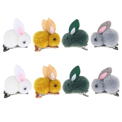 LRXIYODE 8 Stück Teiliges Plüsch haarspangen Mädchen Kaninchen Haarklammern Niedlich Langlebig Vielseitig für Alltag Geburtstag Party Haarstyling Zufällige Farbe Zufällige Farbe von LRXIYODE